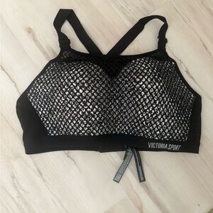 Victoria Secret Black & White Mesh High-Support Sports Bra size 38D